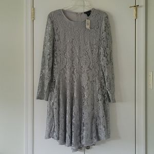 Ashley Stewart Silver Skater Dress